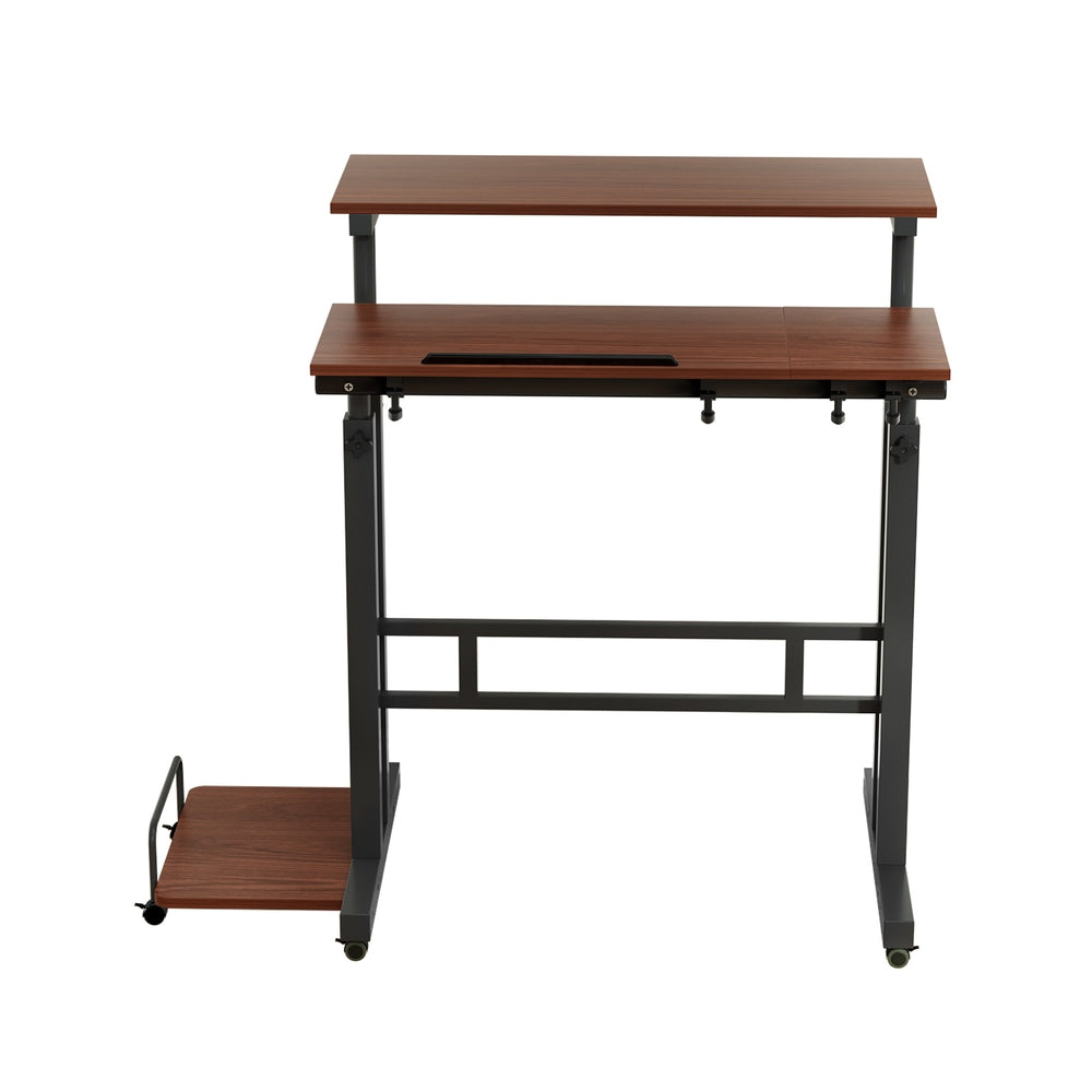 Desks: Artiss Laptop Desk Table Adjustable Dark Wood 80CM