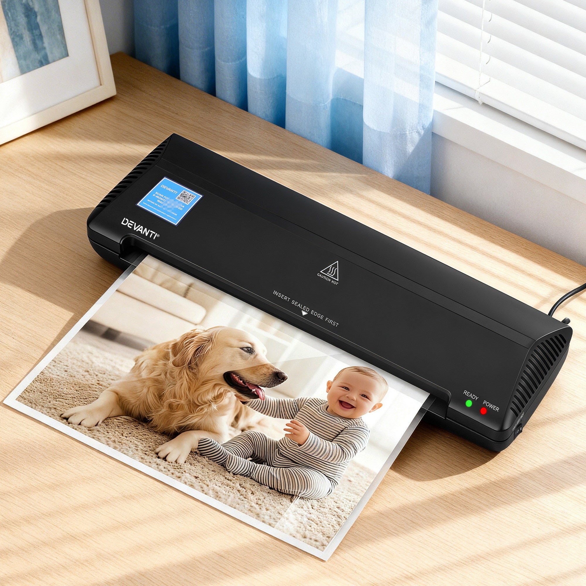 Laminators: Devanti A3 Laminator Machine, Hot & Cold Thermal Fast Lamination Anti-Jam Laminator for Office School Home Document Photo Card Handmade A3 A4 A5 A6, Black