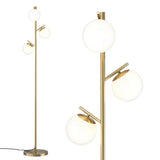 Floor Lamps: Artiss 3-Light Tree Floor Lamp 165cm Tall Standing Light with Sphere Glass Shades for Modern Homes