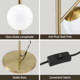 Floor Lamps: Artiss 3-Light Tree Floor Lamp 165cm Tall Standing Light with Sphere Glass Shades for Modern Homes