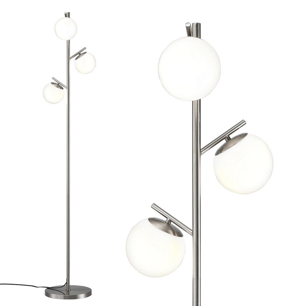 Floor Lamps: Artiss 3-Light Tree Floor Lamp 165cm Tall Standing Light with Sphere Glass Shades for Modern Homes