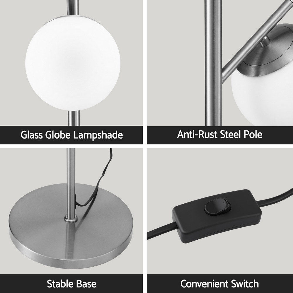 Floor Lamps: Artiss 3-Light Tree Floor Lamp 165cm Tall Standing Light with Sphere Glass Shades for Modern Homes