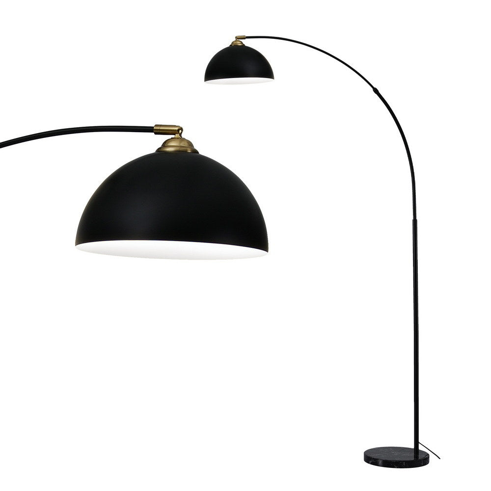 Floor Lamps: Artiss Modern Arched Floor Lamp Black Standing Heavy-Duty Marble Base for Living Room Bedroom