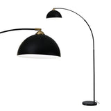 Artiss Modern Arched Floor Lamp Black Standing Heavy-Duty Marble Base for Living Room Bedroom