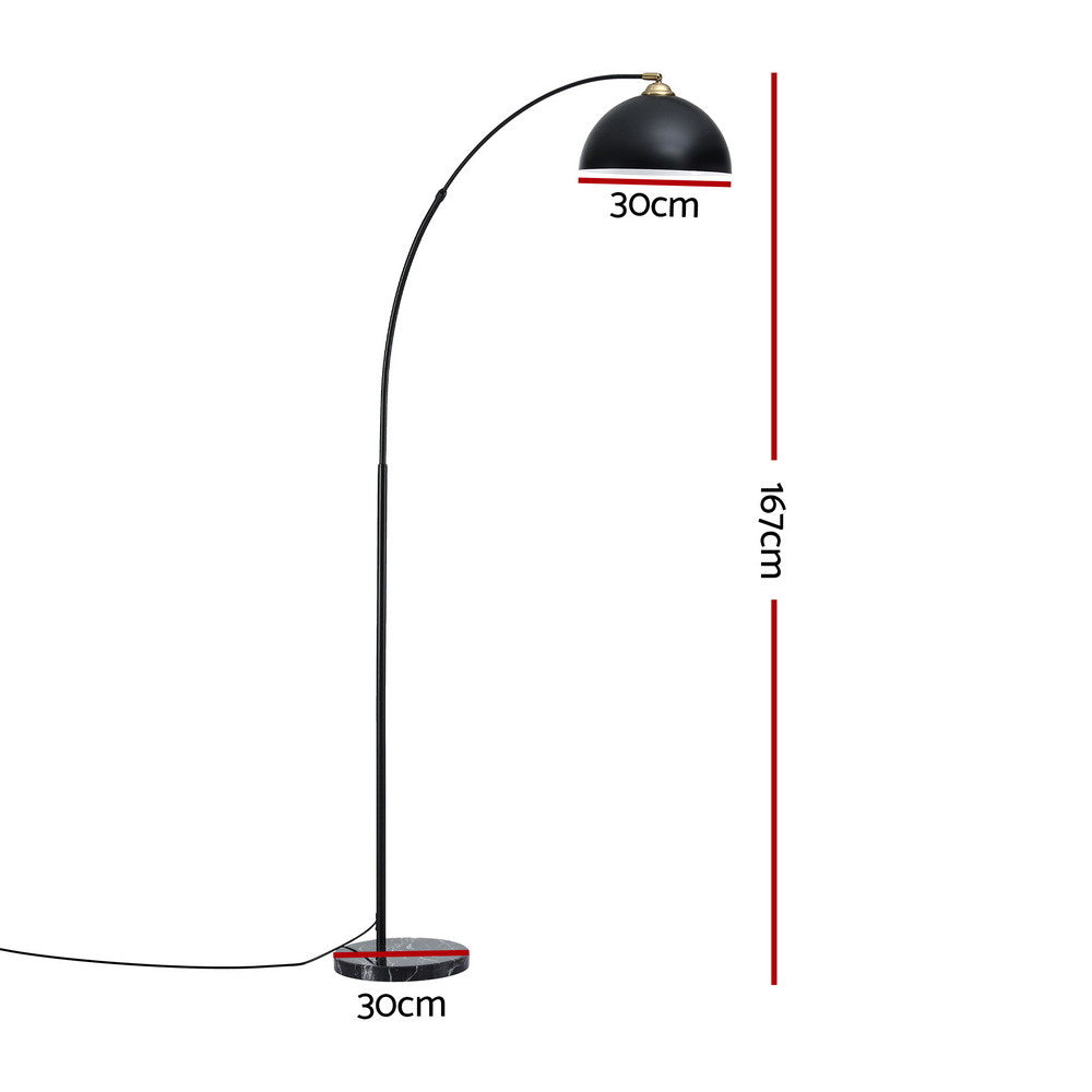 Floor Lamps: Artiss Modern Arched Floor Lamp Black Standing Heavy-Duty Marble Base for Living Room Bedroom