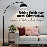 Artiss Modern Arched Floor Lamp Black Standing Heavy-Duty Marble Base for Living Room Bedroom