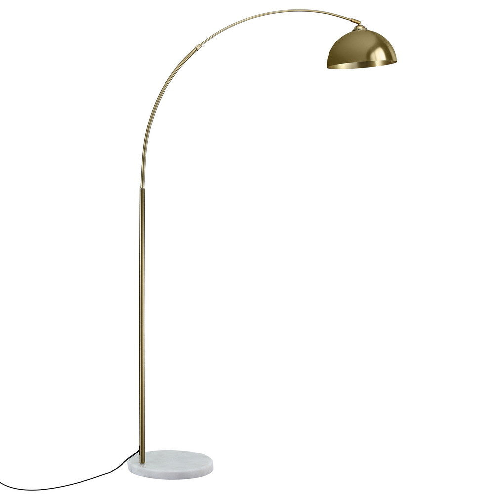 Floor Lamps: Artiss Modern Arched Floor Lamp Gold Brass Standing Heavy-Duty Marble Base for Living Room Bedroom