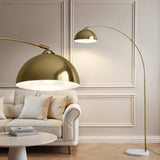 Artiss Modern Arched Floor Lamp Gold Brass Standing Heavy-Duty Marble Base for Living Room Bedroom
