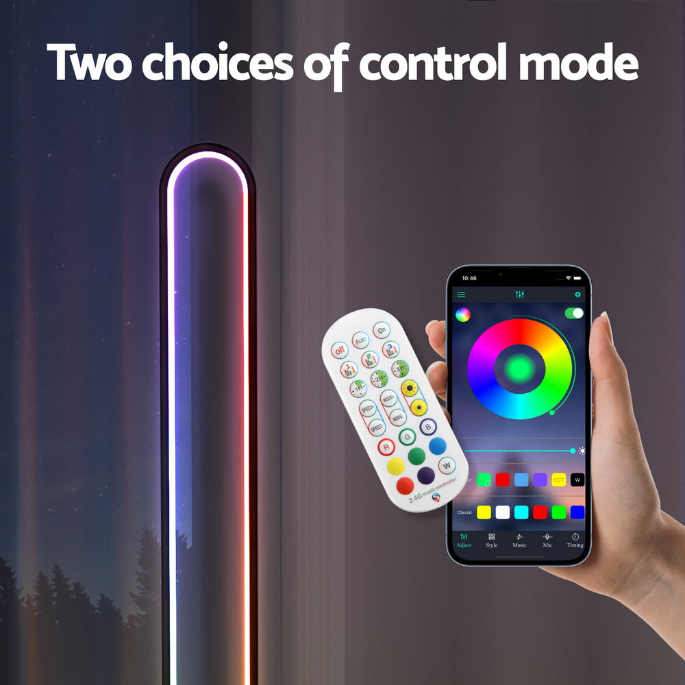 Floor Lamps: Artiss RGB LED Floor Lamp Remote Control Corner Light Stand Gaming Room 118CM