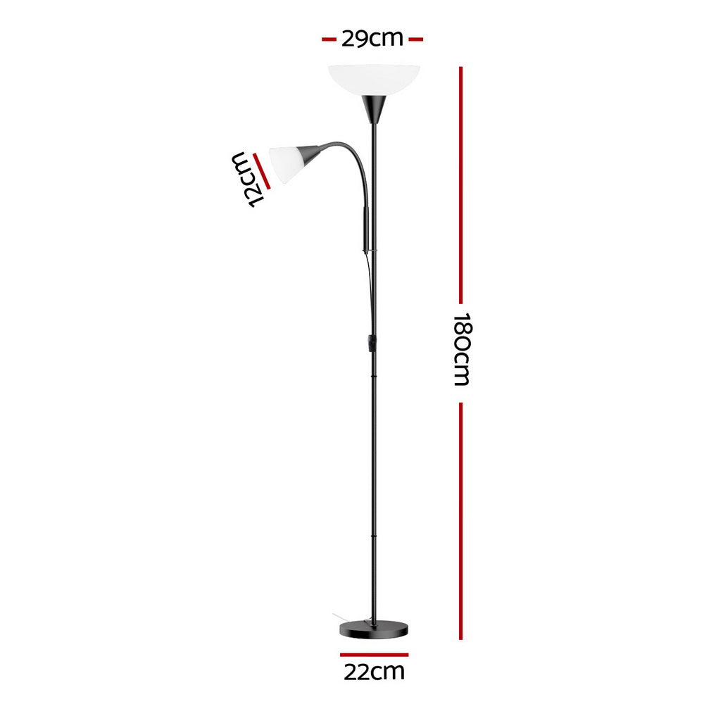 Floor Lamps: Artiss Floor Lamp Mother and Child Modern Home Living Room Office Reading Black