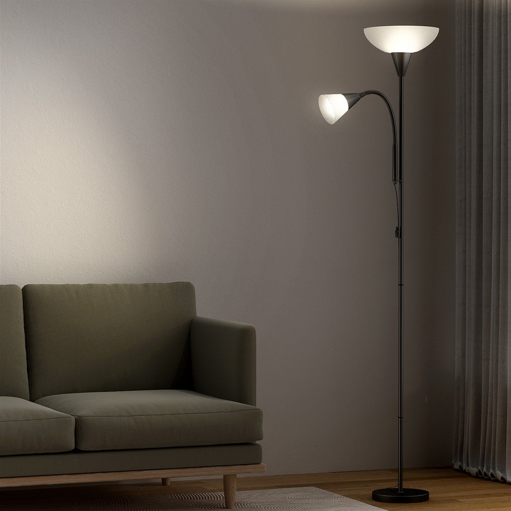 Floor Lamps: Artiss Floor Lamp Mother and Child Modern Home Living Room Office Reading Black
