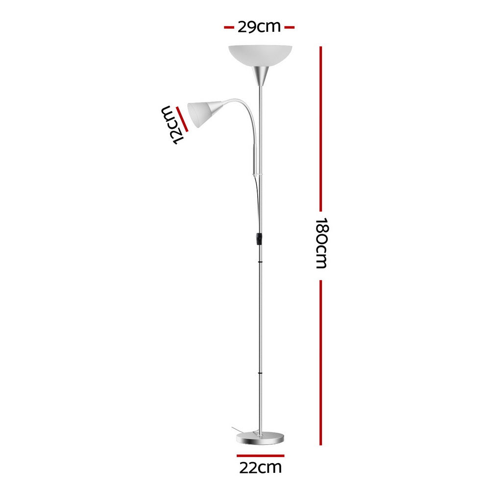 Floor Lamps: Artiss Floor Lamp Mother and Child Modern Home Living Room Office Reading Silver