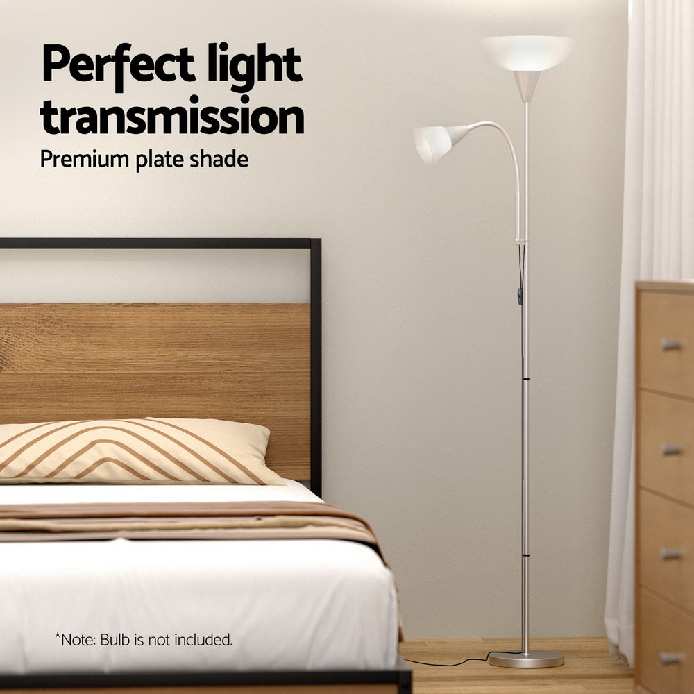 Floor Lamps: Artiss Floor Lamp Mother and Child Modern Home Living Room Office Reading Silver