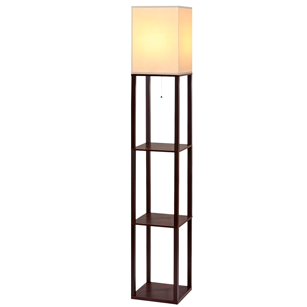 Floor Lamps: Artiss Floor Lamp 3 Tier Shelf Storage LED Light Stand Home Room Vintage White