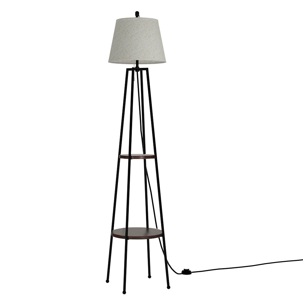 Floor Lamps: Artiss Floor Lamp 2 Tier Shelf Storage LED Light Stand Home Living Room Upright