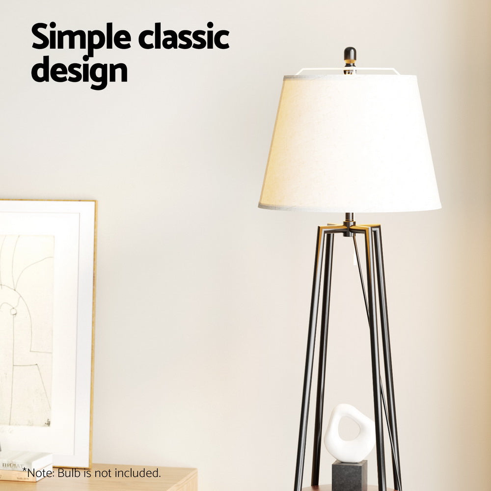 Floor Lamps: Artiss Floor Lamp 2 Tier Shelf Storage LED Light Stand Home Living Room Upright
