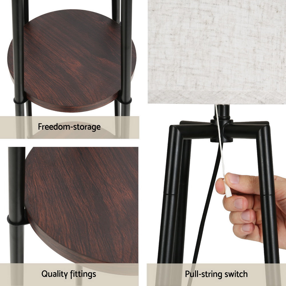 Floor Lamps: Artiss Floor Lamp 2 Tier Shelf Storage LED Light Stand Home Living Room Upright