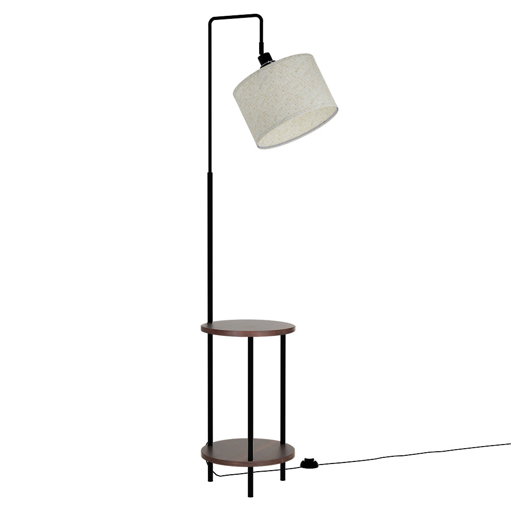 Floor Lamps: Artiss Floor Lamp 2 Tier Shelf Storage LED Light Stand Home Room Adjustable Head