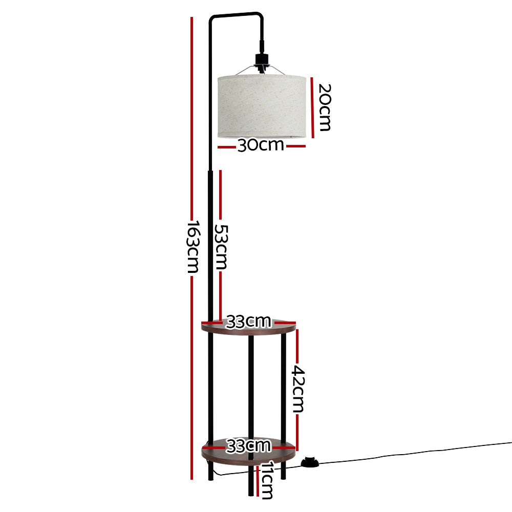 Floor Lamps: Artiss Floor Lamp 2 Tier Shelf Storage LED Light Stand Home Room Adjustable Head