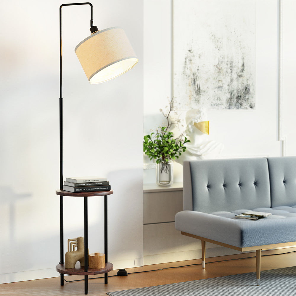 Floor Lamps: Artiss Floor Lamp 2 Tier Shelf Storage LED Light Stand Home Room Adjustable Head
