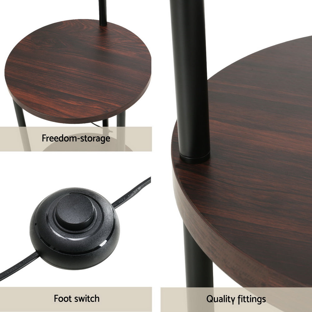Floor Lamps: Artiss Floor Lamp 2 Tier Shelf Storage LED Light Stand Home Room Adjustable Head