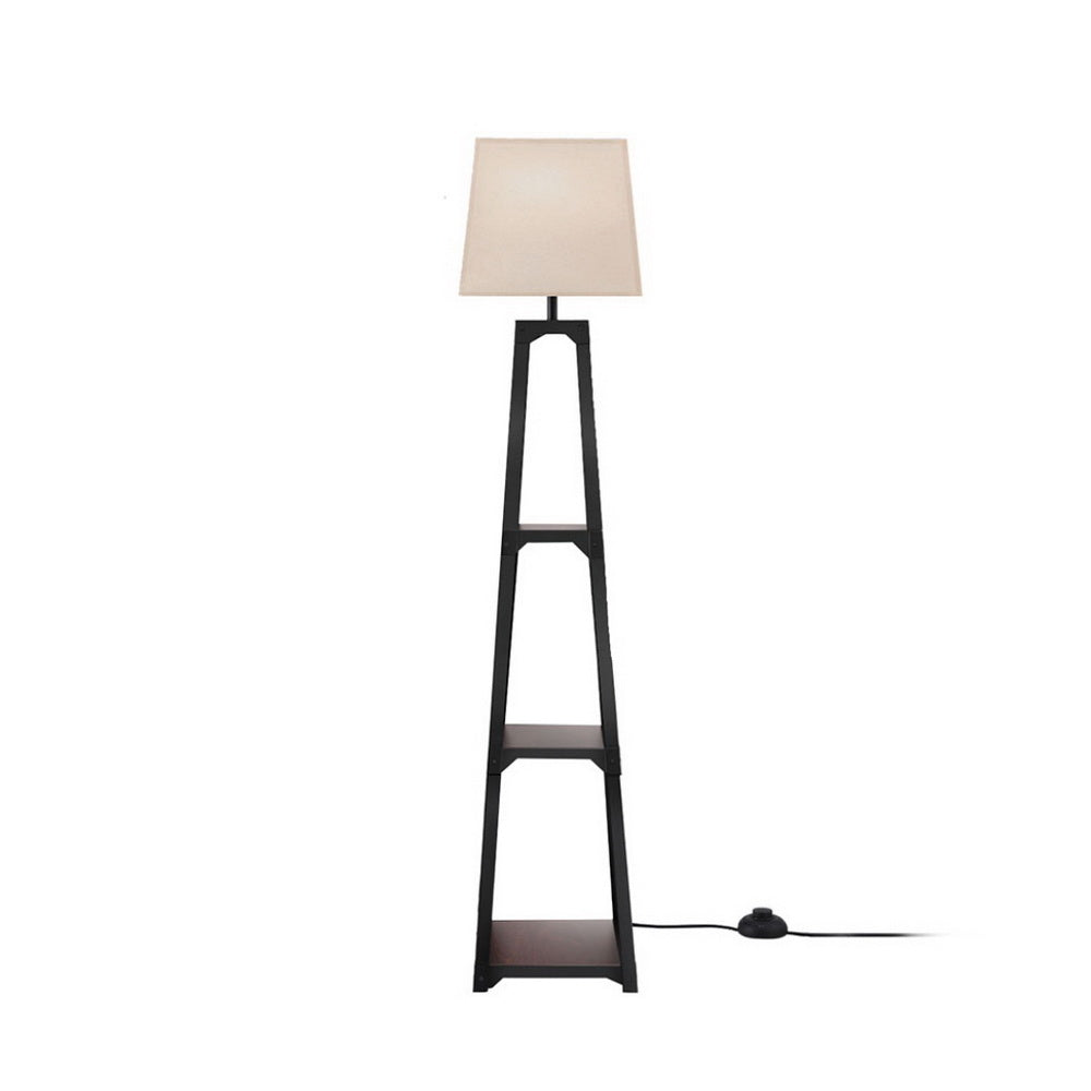 Floor Lamps: Artiss Floor Lamp 3 Tier Shelf Storage LED Light Stand Home Room Vintage White