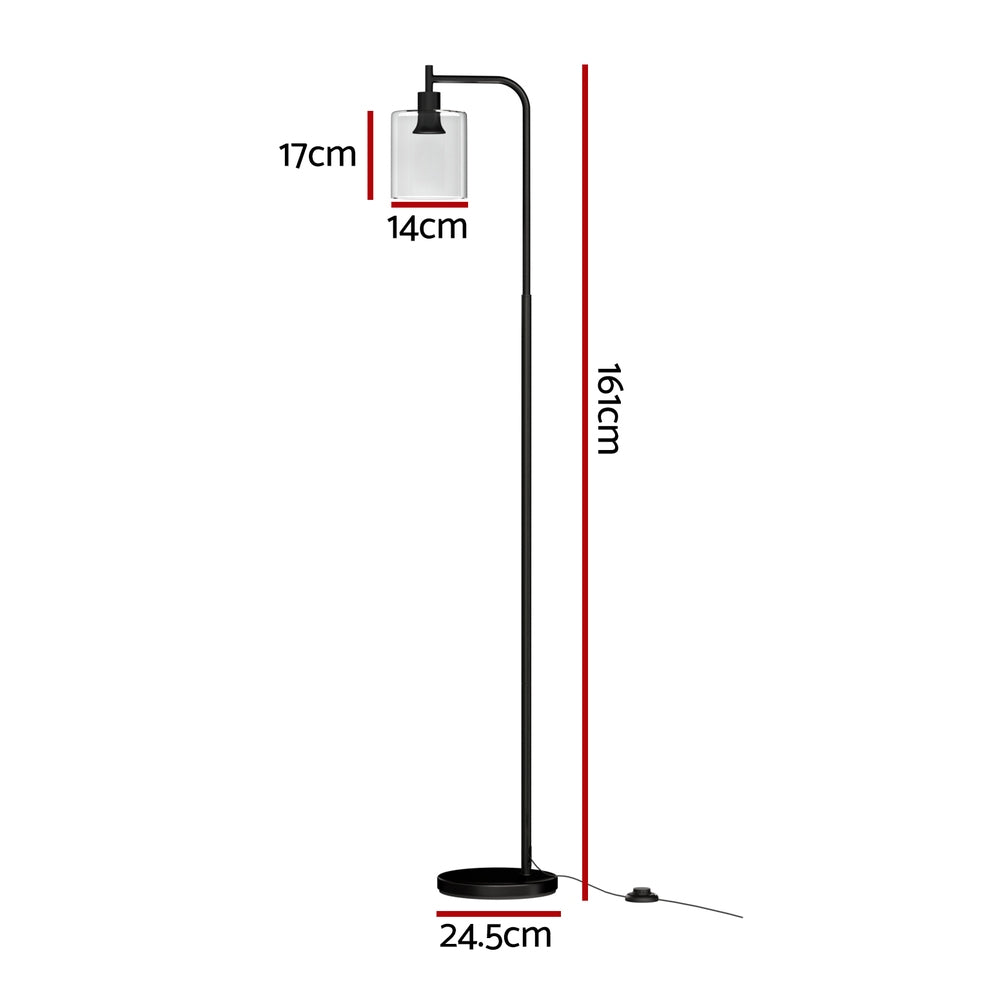 Floor Lamps: Artiss Floor Lamp Light Stand Modern Home Living Room Office Reading Glass Shade Black