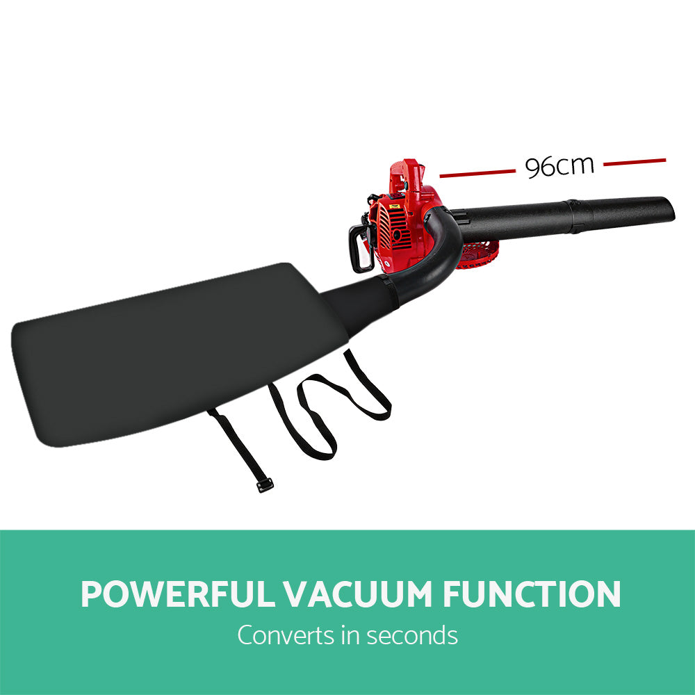 Outdoor Power Equipment: Giantz Petrol Leaf Blower Garden Vacuum Handheld Commercial Outdoor Tool 25.4CC