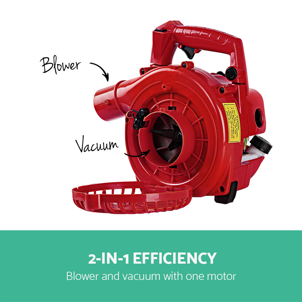Outdoor Power Equipment: Giantz Petrol Leaf Blower Garden Vacuum Handheld Commercial Outdoor Tool 25.4CC