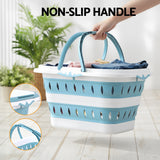 Laundry Baskets: Artiss Laundry Basket Hamper Large Foldable Washing Clothes Storage Organiser Blue