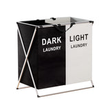 Clothing & Wardrobe Storage: Artiss Laundry Basket Hamper Large Foldable Washing Clothes Storage 2 Sections