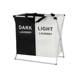 Clothing & Wardrobe Storage: Artiss Laundry Basket Hamper Large Foldable Washing Clothes Storage 2 Sections