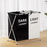 Clothing & Wardrobe Storage: Artiss Laundry Basket Hamper Large Foldable Washing Clothes Storage 2 Sections