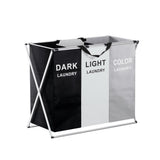 Clothing & Wardrobe Storage: Artiss Laundry Basket Hamper Large Foldable Washing Clothes Storage 3 Sections