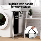 Clothing & Wardrobe Storage: Artiss Laundry Basket Hamper Large Foldable Washing Clothes Storage 3 Sections