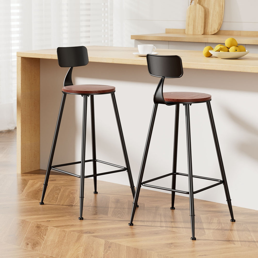 Table & Bar Stools: Artiss 2x Bar Stools Vintage Metal Chairs
