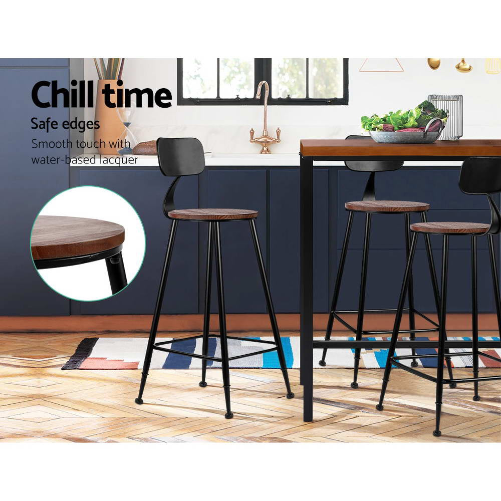 Table & Bar Stools: Artiss 2x Bar Stools Vintage Metal Chairs