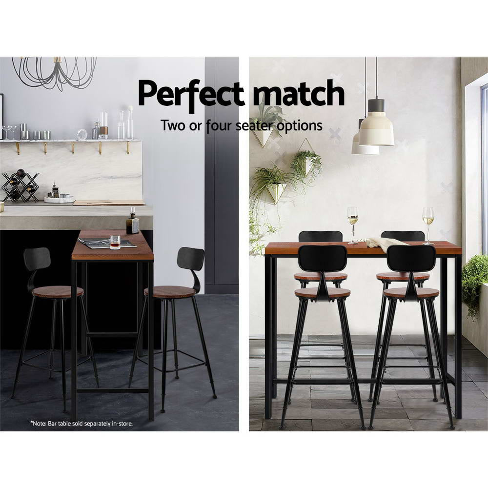 Table & Bar Stools: Artiss 2x Bar Stools Vintage Metal Chairs