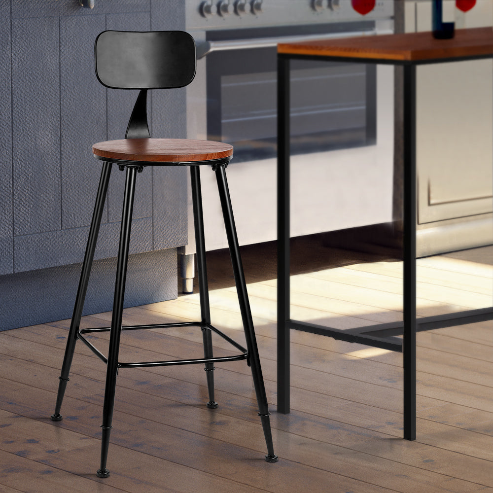 Table & Bar Stools: Artiss 2x Bar Stools Vintage Metal Chairs