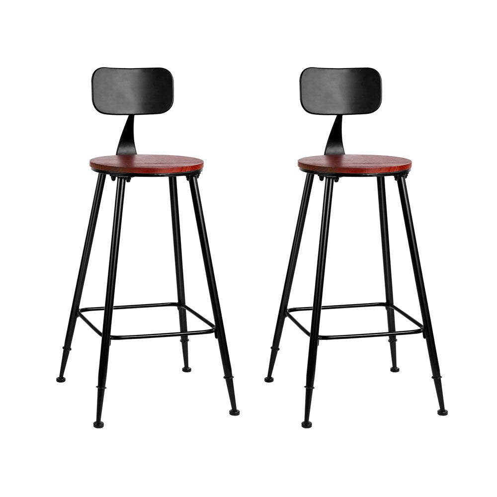 Table & Bar Stools: Artiss 2x Bar Stools Vintage Metal Chairs