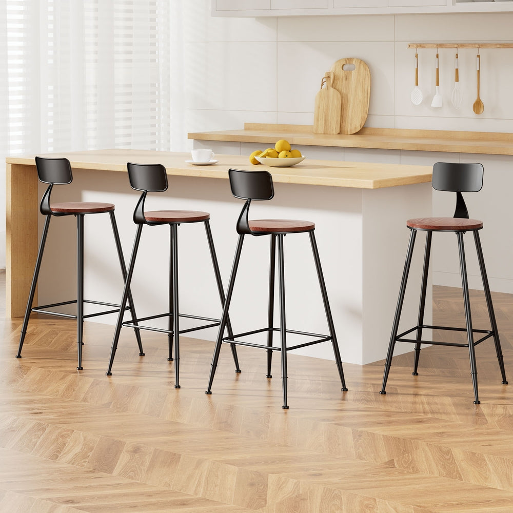 Table & Bar Stools: Artiss 4x Bar Stools Vintage Metal Chairs