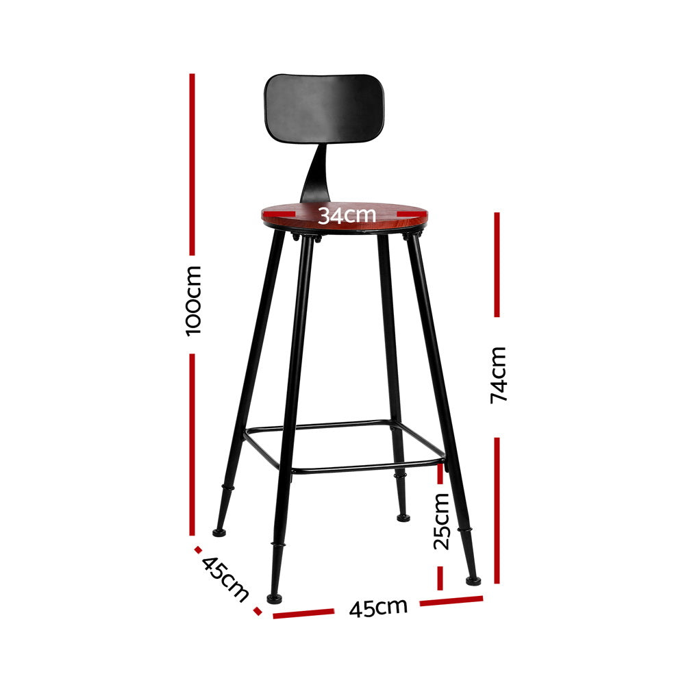 Table & Bar Stools: Artiss 4x Bar Stools Vintage Metal Chairs