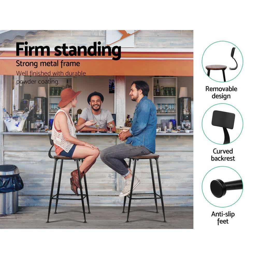 Table & Bar Stools: Artiss 4x Bar Stools Vintage Metal Chairs