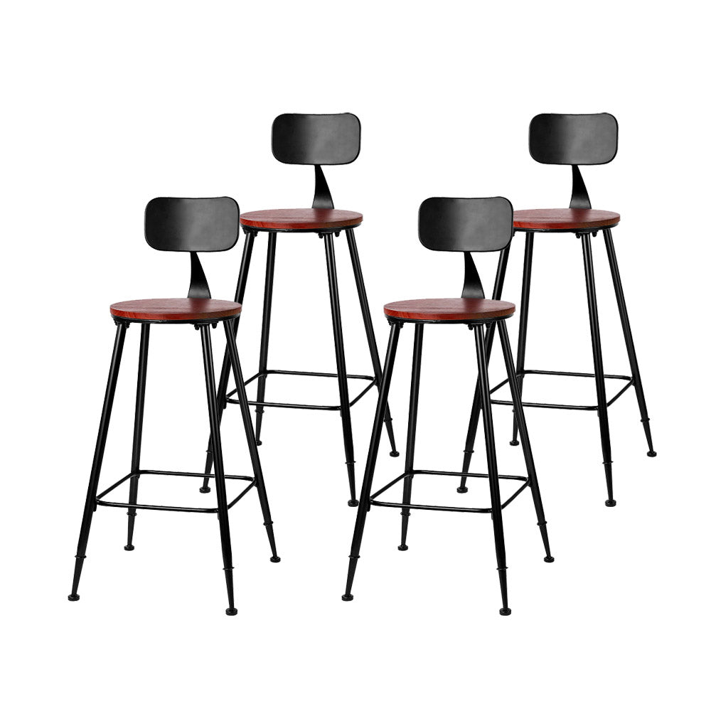 Table & Bar Stools: Artiss 4x Bar Stools Vintage Metal Chairs
