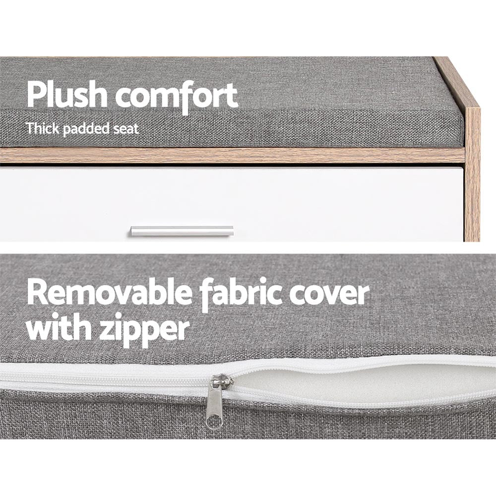 Shoe Storage: Artiss Shoe Rack Cabinet Bench 8 Pairs White Niva