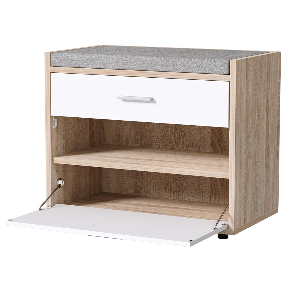 Shoe Storage: Artiss Shoe Rack Cabinet Bench 8 Pairs White Niva