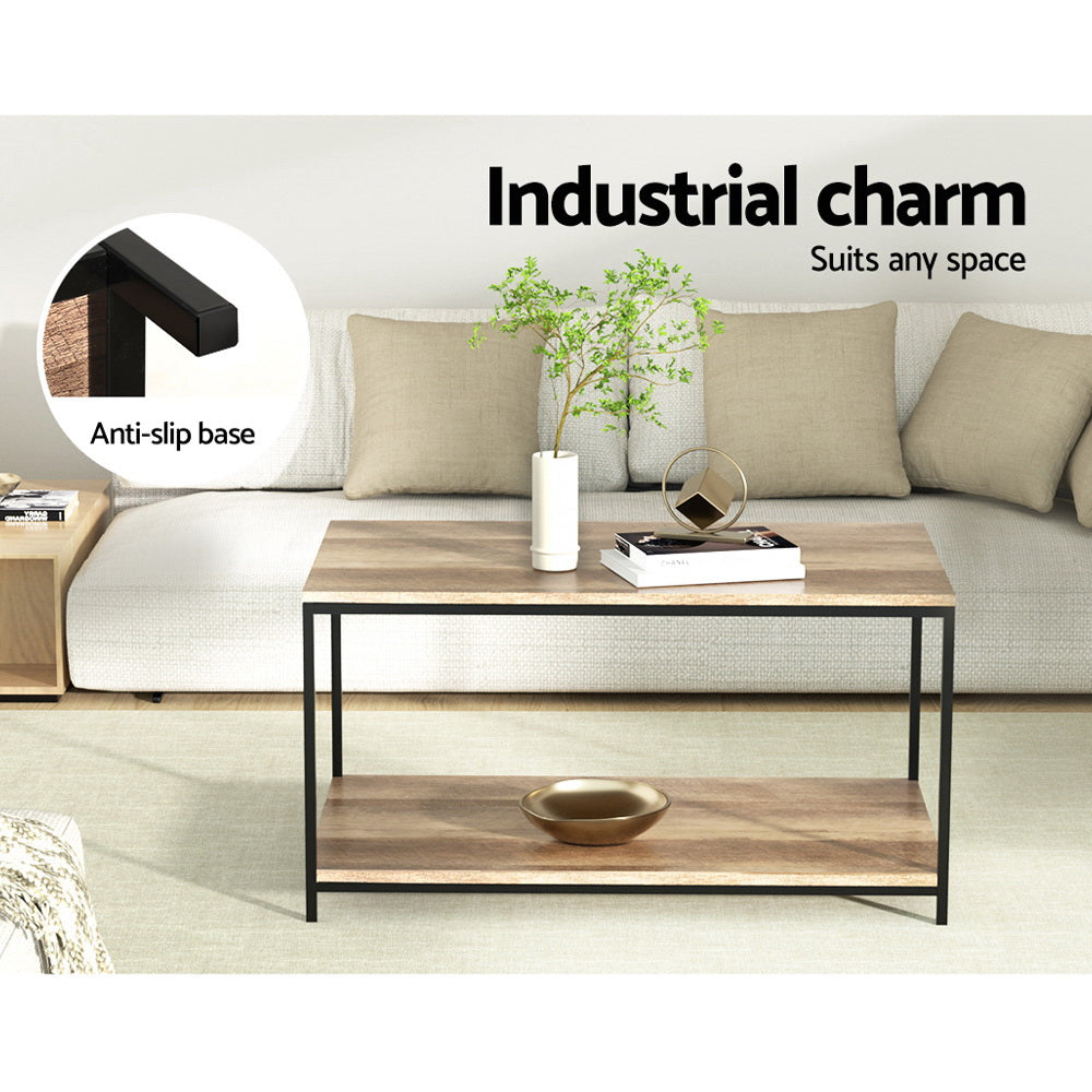 Coffee Tables: Artiss Coffee Table Rectangular 93CM Walnut Olin
