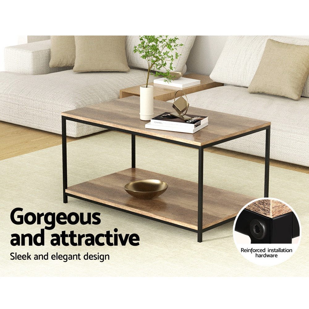 Coffee Tables: Artiss Coffee Table Rectangular 93CM Walnut Olin