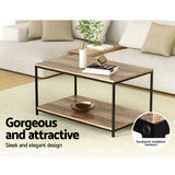 Coffee Tables: Artiss Coffee Table Rectangular 93CM Walnut Olin