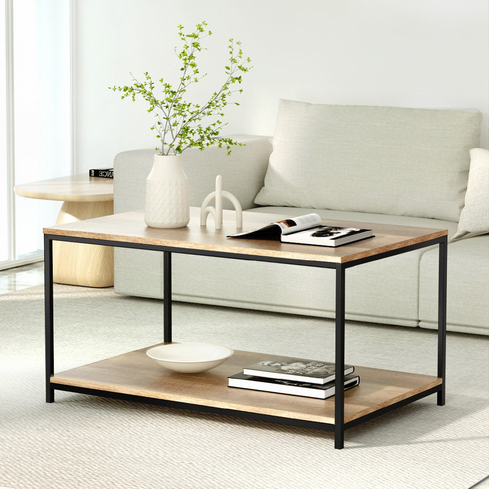 Coffee Tables: Artiss Coffee Table Rectangular 93CM Walnut Olin